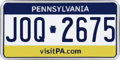 PA license plate JOQ2675