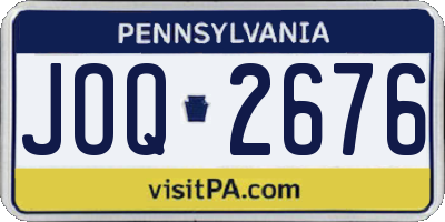 PA license plate JOQ2676