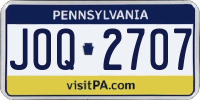 PA license plate JOQ2707