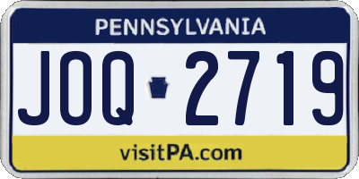 PA license plate JOQ2719