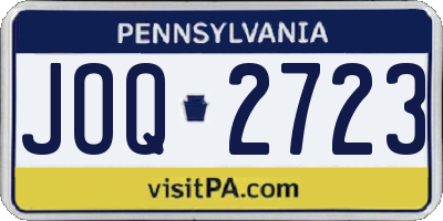 PA license plate JOQ2723