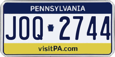PA license plate JOQ2744