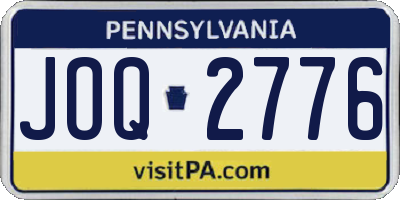 PA license plate JOQ2776