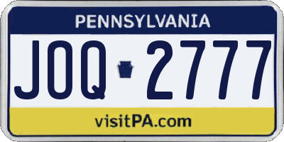PA license plate JOQ2777
