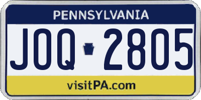 PA license plate JOQ2805
