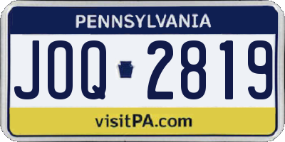 PA license plate JOQ2819