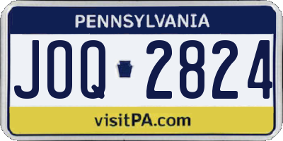 PA license plate JOQ2824