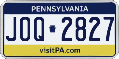 PA license plate JOQ2827