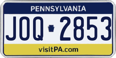 PA license plate JOQ2853