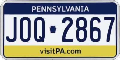 PA license plate JOQ2867