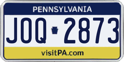 PA license plate JOQ2873