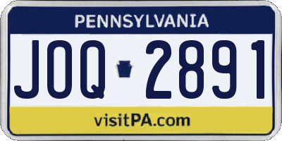 PA license plate JOQ2891