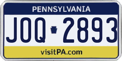PA license plate JOQ2893