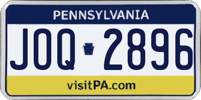 PA license plate JOQ2896