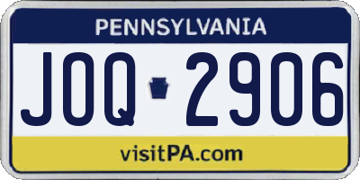 PA license plate JOQ2906