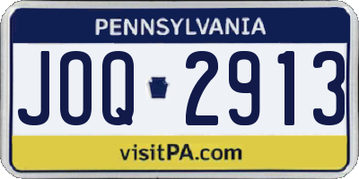 PA license plate JOQ2913