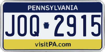 PA license plate JOQ2915
