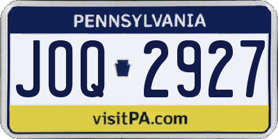 PA license plate JOQ2927