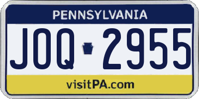 PA license plate JOQ2955