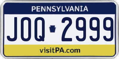 PA license plate JOQ2999