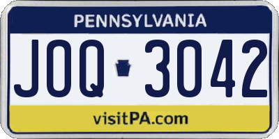 PA license plate JOQ3042