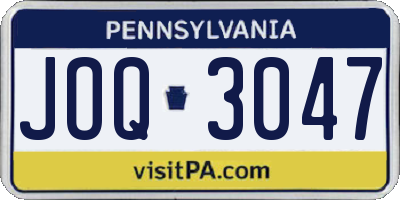 PA license plate JOQ3047