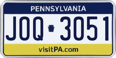 PA license plate JOQ3051