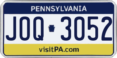 PA license plate JOQ3052