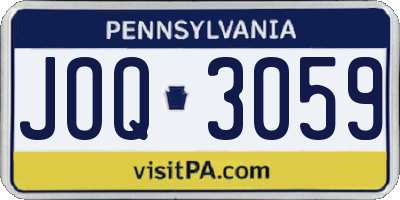 PA license plate JOQ3059