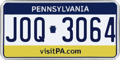 PA license plate JOQ3064