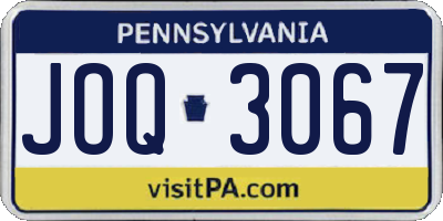 PA license plate JOQ3067