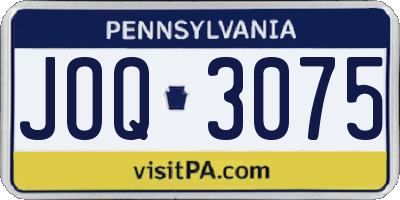 PA license plate JOQ3075