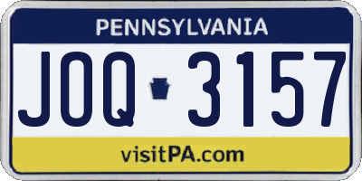 PA license plate JOQ3157