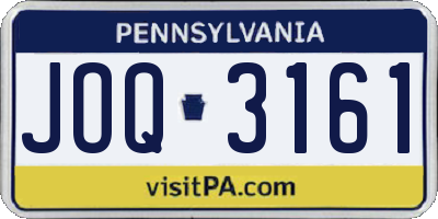 PA license plate JOQ3161