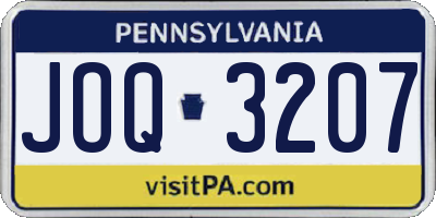 PA license plate JOQ3207