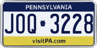 PA license plate JOQ3228