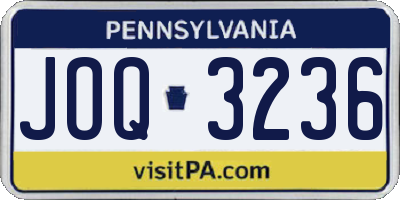 PA license plate JOQ3236