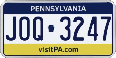 PA license plate JOQ3247