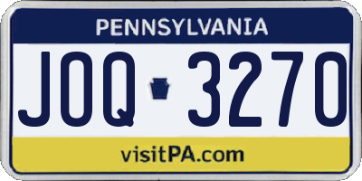 PA license plate JOQ3270