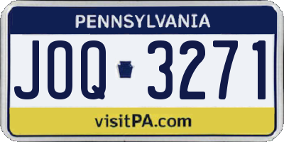PA license plate JOQ3271