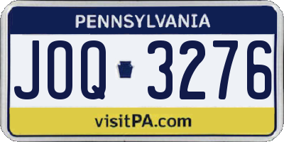 PA license plate JOQ3276