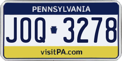 PA license plate JOQ3278
