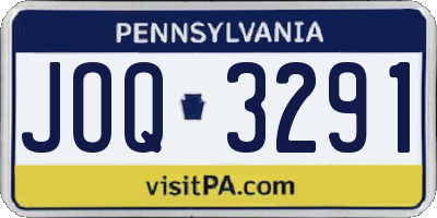 PA license plate JOQ3291