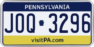 PA license plate JOQ3296