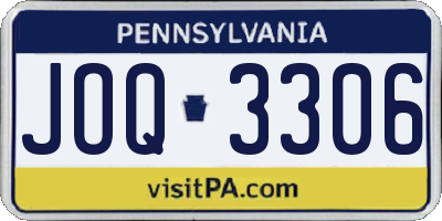PA license plate JOQ3306