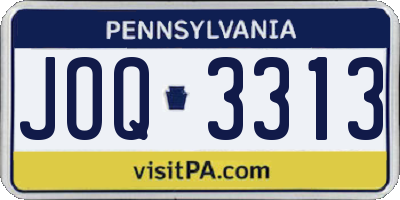 PA license plate JOQ3313
