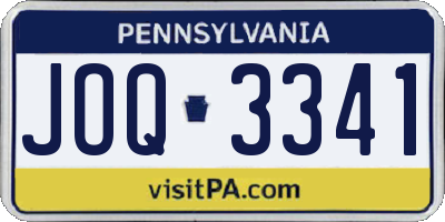 PA license plate JOQ3341