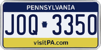 PA license plate JOQ3350
