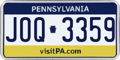 PA license plate JOQ3359