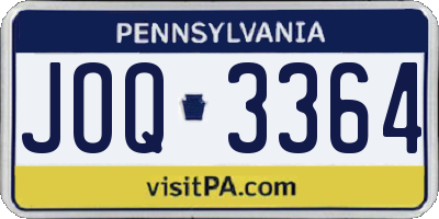 PA license plate JOQ3364